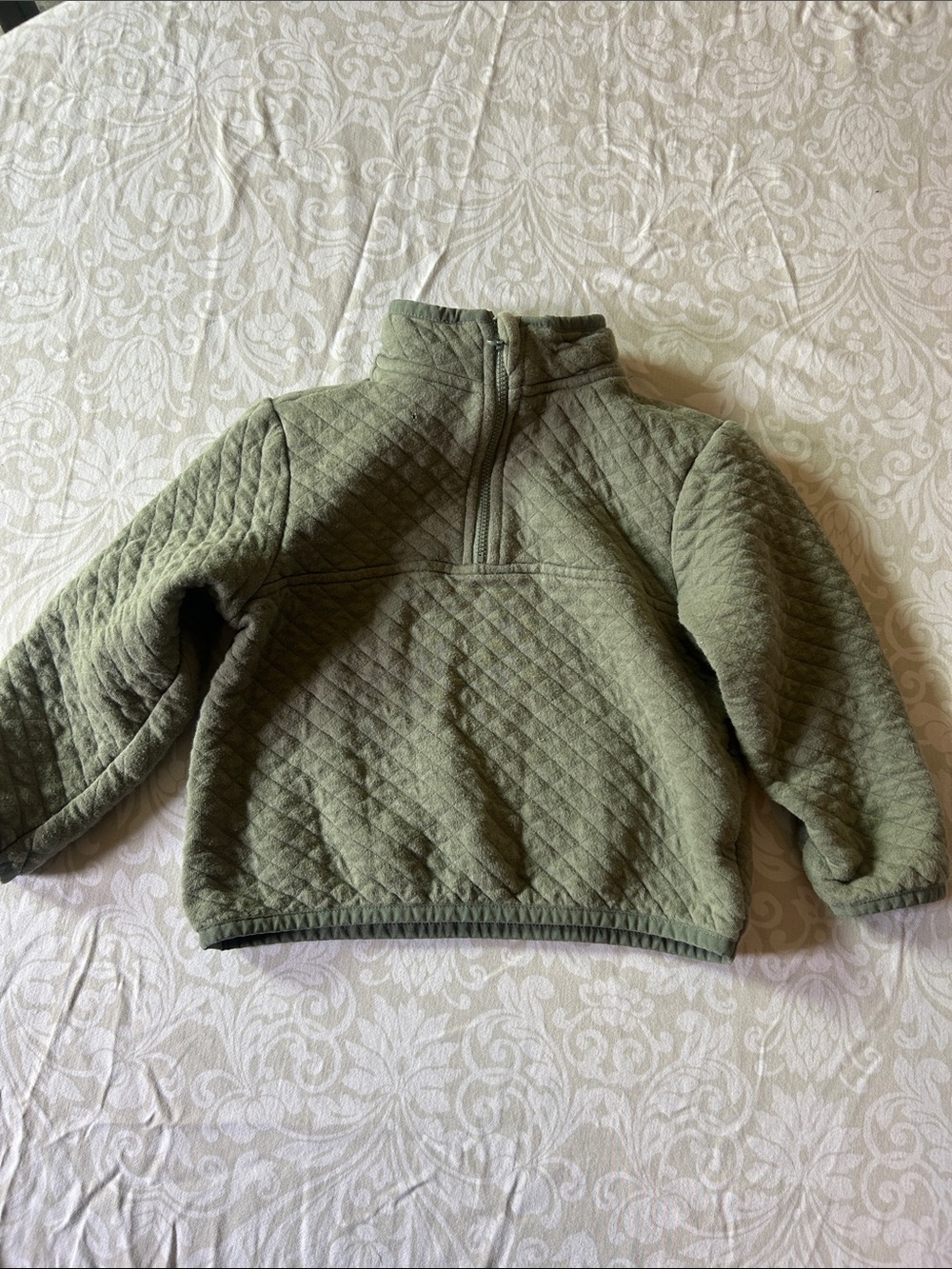 wonder nation Olive Quilted Half-Zip Pullover
